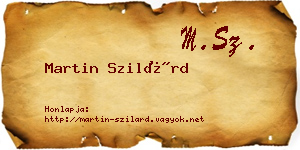 Martin Szilárd névjegykártya