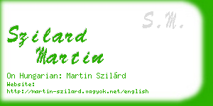 szilard martin business card